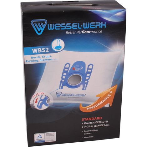 4 x WBS2 = Swirl S62/S67 Staubsaugerbeutel für Bosch Privileg Siemens Krups Swirl (1/2)