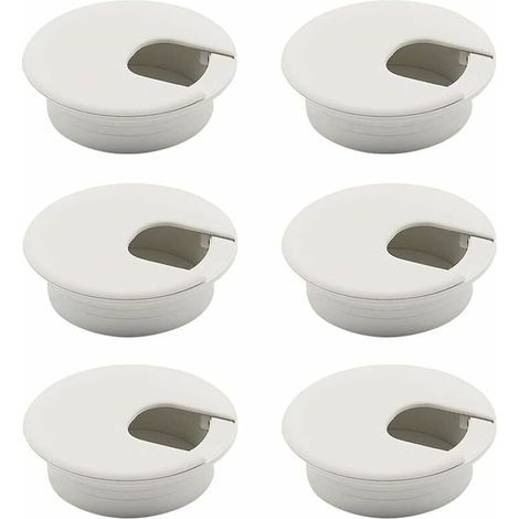 Passe Cable Bureau 6 Pièces Passe Cable Blanc Passe Câbles Ronds Encastrables Couvercle de Trou de Câble Oeillet de Bureau Câble de Bureau Oeillet Passe-Câbles Blanc (1/5)