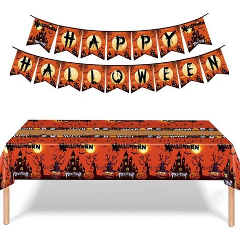 Nappe décorative d'Halloween, bannière « Joyeux Halloween », Halloween (1/4)