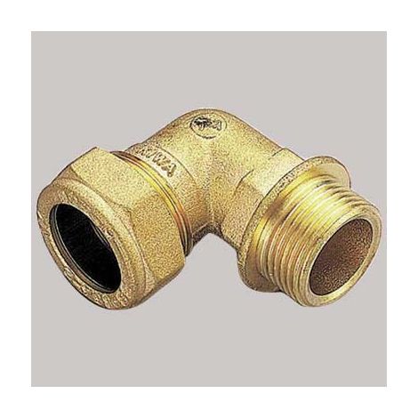 RACCORDO CURVO MASCHIO CON OGIVA OTTONE - 18 x 3/4