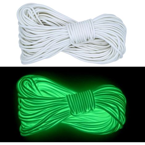 Sollbry 4mm Paracorde Phosphorescente 9 Brins Corde de Parachute Fluorescente 20M - Max. 250kg (550lbs) pour Camping Pêche Artisanat Survie (1/5)