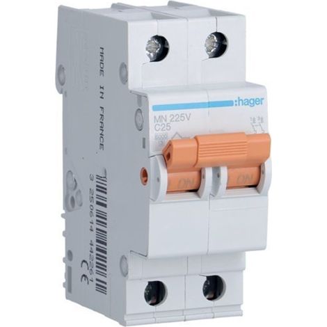 HAGER MN225V  Interruttore MN 2P 25A curva C