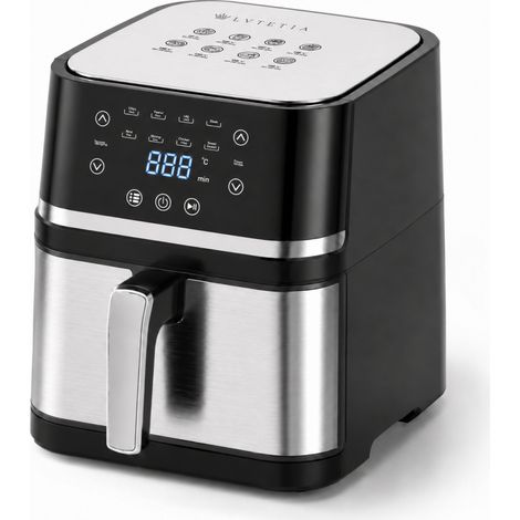 Air Fryer LVTETIA BW-8011D, Friteuse sans huile capacité 6,5L, porte design métal, 1350W, fonction vapeur