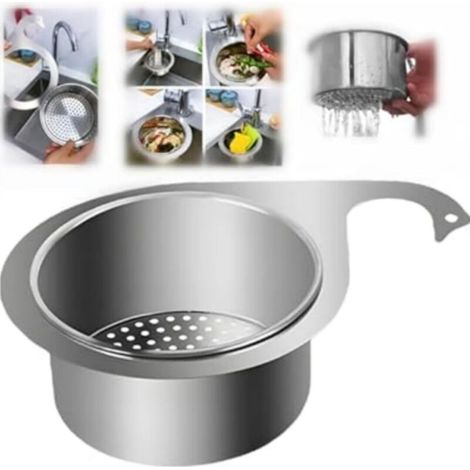 Panier-filtre en acier inoxydable Swan pour évier, filtre d'angle latéral pour comptoir de cuisine, base de filtre suspendue pour robinet 2024 (1/5)