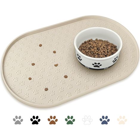 Rutschfeste und wasserdichte Futtermatte für Hunde und Katzen, Silikon-Platzmatte mit erhöhtem Rand, um Verschüttungen zu verhindern (1/5)