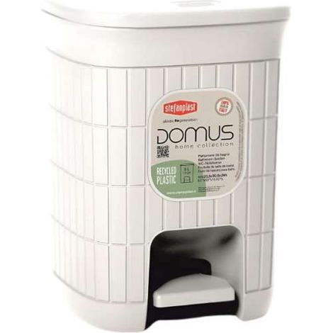 Stefanplast Pattumierina da Bagno Domus Plastica Bianco Polvere - 6L