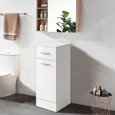 Gloss White Bathroom Cupboard and Drawer Storage Unit 300mm