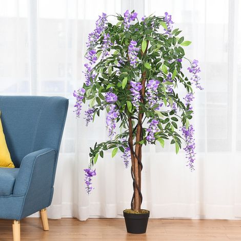 Kunstpflanze verwendbare kunstliche palme kunstbaum 150 cm lila (1/5)