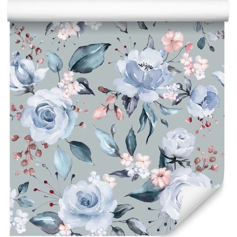 Papier peint à motifs de roses aux couleurs tendance pour le salon et la chambre, 50 x 1000 cm (1/5)