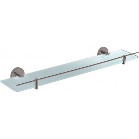 Etagère de douche murale COLORADO avec rail en laiton métal gris brossé 60 cm (1/2)