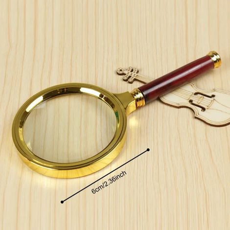 Loupe de poche en métal grossissant 50x, loupe portable HD pour la lecture, les bijoux, les insectes, les plantes et les sciences (1/5)