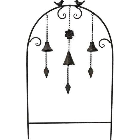 Treillage jardin fer clochettes Oiseaux 50x7x84 cm (1/2)
