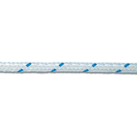 Trem saipam 8 mm treccia in poliestere colore bianco segnale blu 150 metri nautica