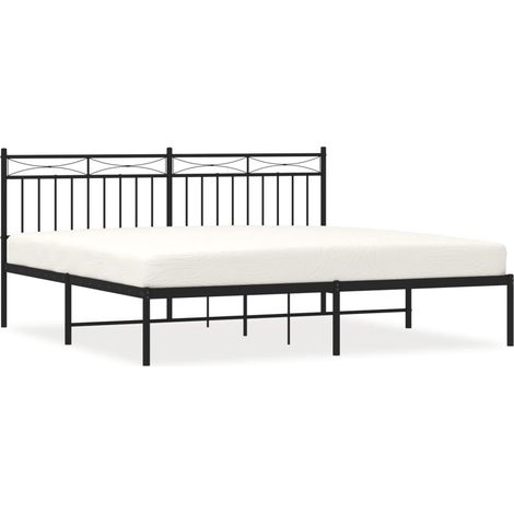Maison Exclusive - Cadre de lit métal sans matelas et tête de lit noir 180x200 cm