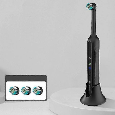 Kit de brossage de dents pour chien, brosse à dents électrique sonique pour chien, élimine la plaque dentaire et le tartre, 3 têtes de brosse (noires) (1/4)