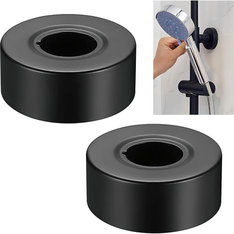Lot de 2 rosettes de tuyau en métal noir mat pour robinet et robinet de douche, rosace murale pour raccord en S, couvercle de tuyau, salle de bain, cuisine (60 x 25 x 25 cm) (1/5)