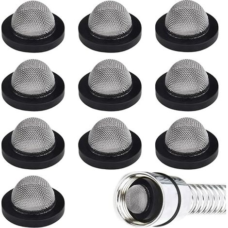 10 Stück Schlauchunterlegscheibe O-Ring-Dichtung Duschkopf-Netzfilter Edelstahldichtung für 3/4 Zoll Gartenschlauch Waschmaschine und Kit
