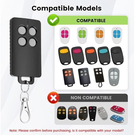 Remplacement pour SCS Sentinel AAM0121 - Télécommande de Portail 4 Canaux à Code Tournant, 433 MHz, Portée 50 m, Sécurité Renforcée, Compatible Motorisations Portail (Gris, 3 pièces) (1/4)