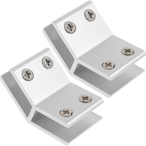 Lot de 2 pinces à verre, clip réglable de 10 à 12 mm, support de meubles à 135° (1/4)