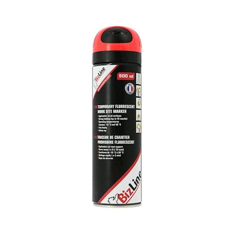 traceur de chantier - 500 ml - rouge fluo - bizline 740111