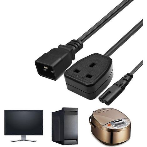Câble convertisseur d'alimentation IEC320-C20 mâle vers +IEC320-C7 femelle (1/4)
