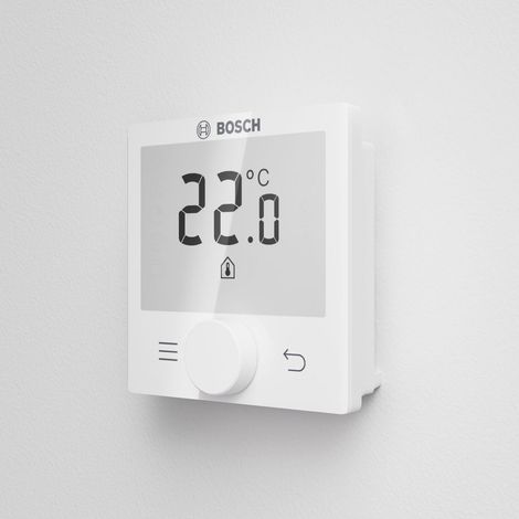 Bosch – Thermostat d'ambiance programmable sans fil – Alimentation 2 piles AAA – Largeur 86 mm – Modes Confort, Éco, Automatique