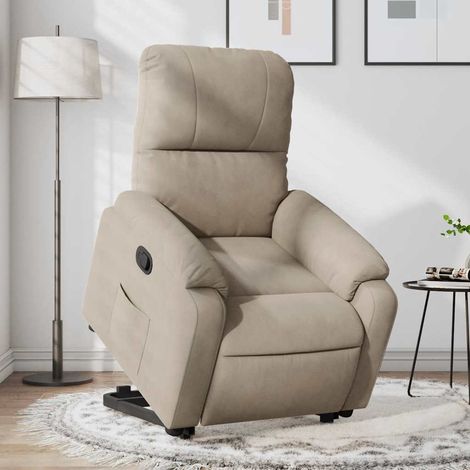 Fauteuil inclinable-Chaise de relaxation-Fauteuil Relax taupe tissu microfibre 394497 (1/5)