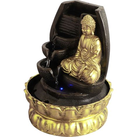 Fontaine d'appoint lumineuse LED avec pompe à eau pour la décoration de votre salon de thé ou maison. Type 16107, prise UE 220 V. (1/5)
