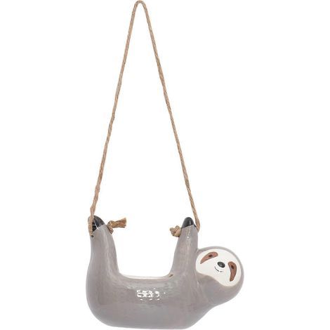 Pot de fleurs suspendu en forme de paresseux pour plantes succulentes, décoration unique pour salon ou bureau (gris)-169cm-Grey (1/4)