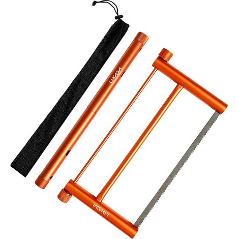 Lixada Multifunktions-Klappsäge aus Aluminiumlegierung, tragbare Mini-Bügelsäge für Gartenholz – Orange