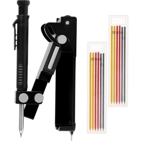 Multifunktionales schwarzes Bauplotter-Markierungswerkzeug, Bau-Bleistift-Anreißlehre mit Tiefloch-Messwerkzeug