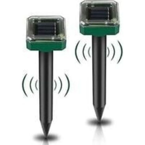 Set mit 2 solarbetriebenen Rattenabwehrpfählen – Ultraschall-Rattenabwehr – Solarbetriebenes Abwehrmittel gegen Ratten, Schlangen, Wühlmäuse und andere Tiere (1/2)