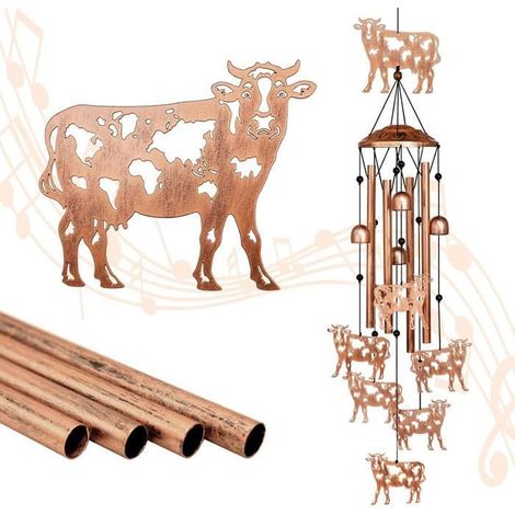 Carillons éoliens en métal pour l'extérieur, carillons éoliens en forme de vache, cadeaux pour femmes et hommes, cadeaux commémora,h (1/5)