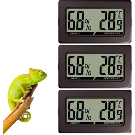 Termometri e igrometri per interni (2 o 3 pezzi) - Monitor digitale LCD per l'umidità interna - Controllo di umidità e temperatura per umidificatori, frigoriferi, serre, giardini, cantine e armadietti (1/5)