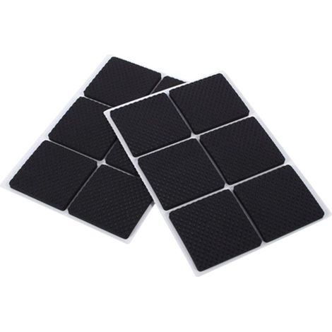 12 pièces noir anti-dérapant auto-adhésif protecteurs de sol meubles canapé Table chaise caoutchouc pieds coussinets