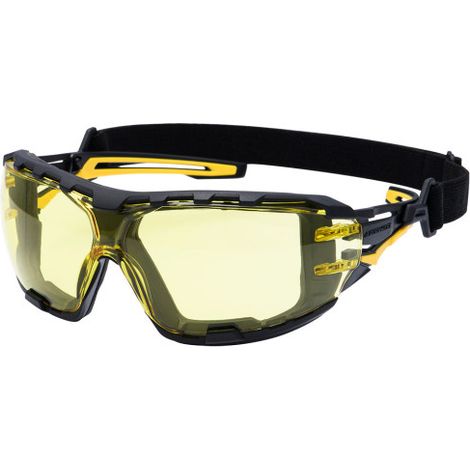 Gafas de seguridad envolventes antracita Plus PR02  Ámbar