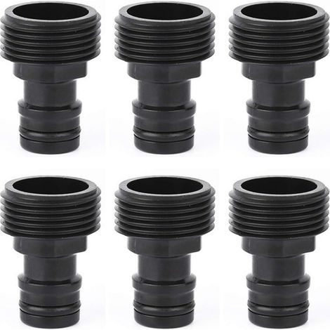 Raccord rapide 3/4" - Adaptateur de robinet pour tuyau d'arrosage - Raccord rapide 3/4" - Convient pour le raccordement de tuyaux d'arrosage (1/4)
