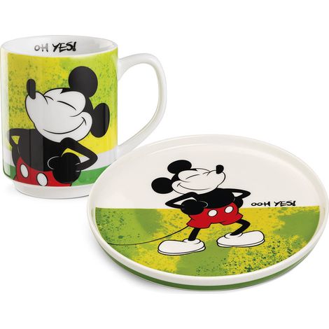 Disney Mickey Mouse I Am set dessert mug ceramica verde