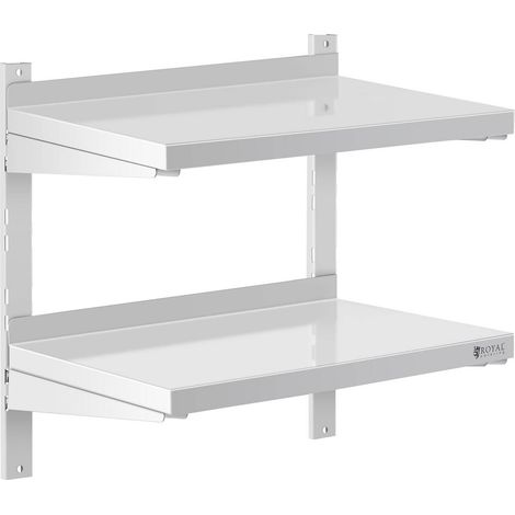 Estantería de pared doble regulable para hostelería ACERO 60 x 40 cm (1/5)