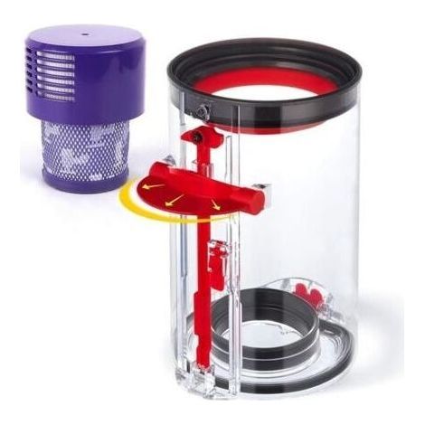 Poubelle à poussière pour aspirateur Dyson V10 SV12 Bac de remplacement étanche en matériau durable Vidage facile avec loquet large (1/5)
