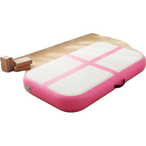 Colchoneta de gimnasia, PVC resistente, diseño inflable, verde militar. (1/2)