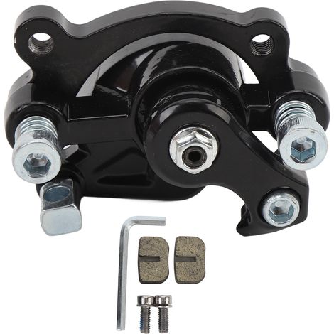 Ortviai Étrier de Frein Avant + Plaquettes pour Scooter Moto ATV 33cc à 49cc, Noir, Alliage Métallique Robuste