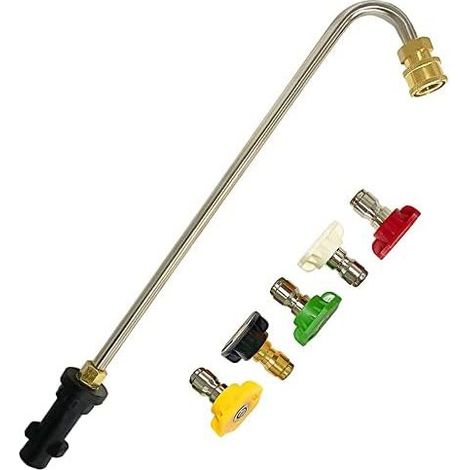 Dachrinnenreinigungszubehör für Kärcher K2 K3 K4 K5 K6 K7, Verlängerungslanze mit 5 Hochdruckreiniger-Sprühdüsen, Wasserbürste, U-förmiger Rahmen - (1/5)