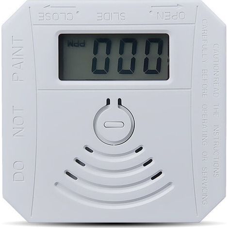 Détecteur de gaz Détecteur de fumée de monoxyde de carbone combiné Détecteur de fumée CO à piles avec écran d'affichage LED Flash Alarme sonore Motif d'avertissement sonoreblanche (1/5)