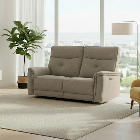 Divano recliner Elysio 3 posti elettrico in tessuto G093 sabbia (1/5)