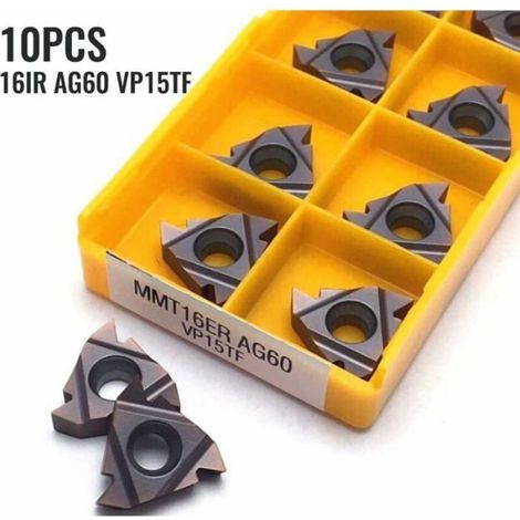 Inserts En Carbure - 16IR AG60 VP15TF - Tournage Cnc Semi-Finition Finition Acier - Lot De 10 (1/4)