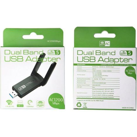 Clé WiFi, le WiFi Puissante AC1300 Mbps USB 3.0 Double Bande Antenne WiFi 2.4G / 5GHz Dongle WiFi PC/Laptop/Desktop/Tablet, Comp (1/4)