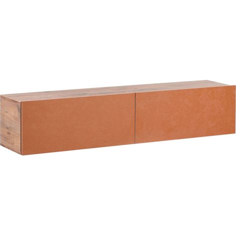 Mobile porta TV minimalista a parete unità multimediale scaffale portaoggetti rosso 140 cm Gladstone