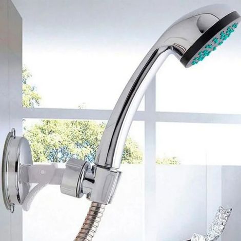 Support de douche à main - - Universel réglable - Ventouse forte - Rotation réglable - Installation sans perçage (1/4)