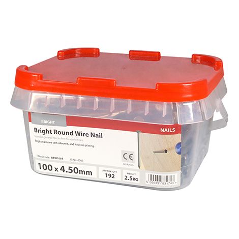 TIMCO Round Wire Nails Bright - 100 x 4.50